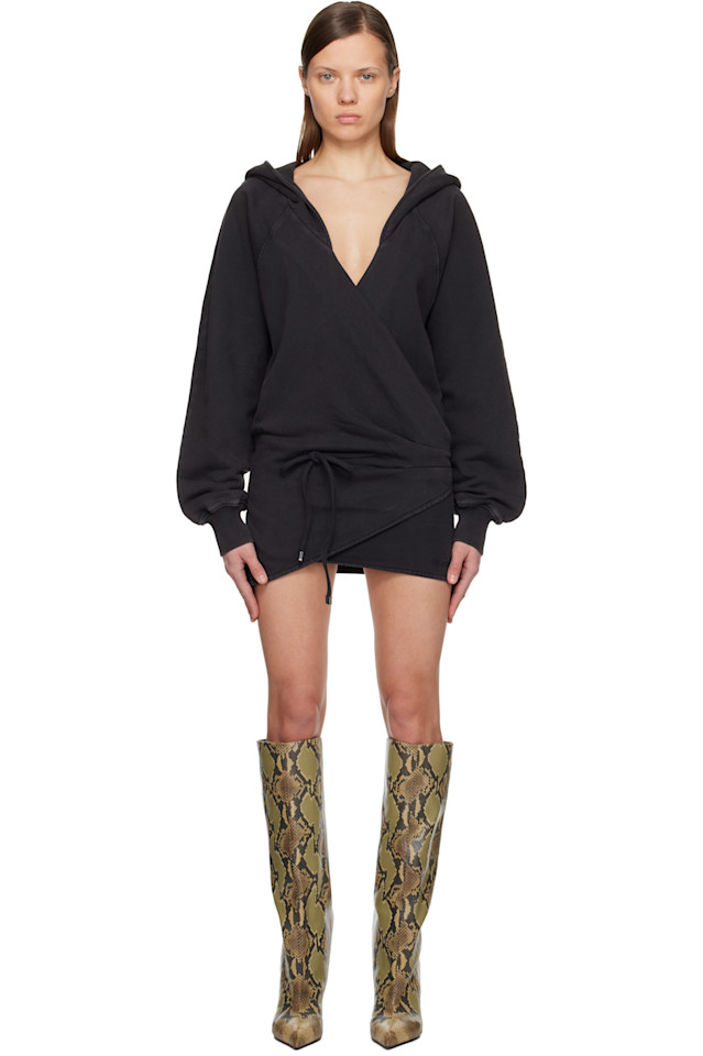 

The Attico Черное мини-платье из американского флиса