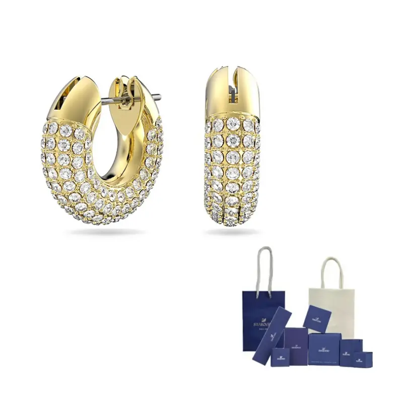 

Серьги-кольца Dextera с кристаллами Swarovski, золото