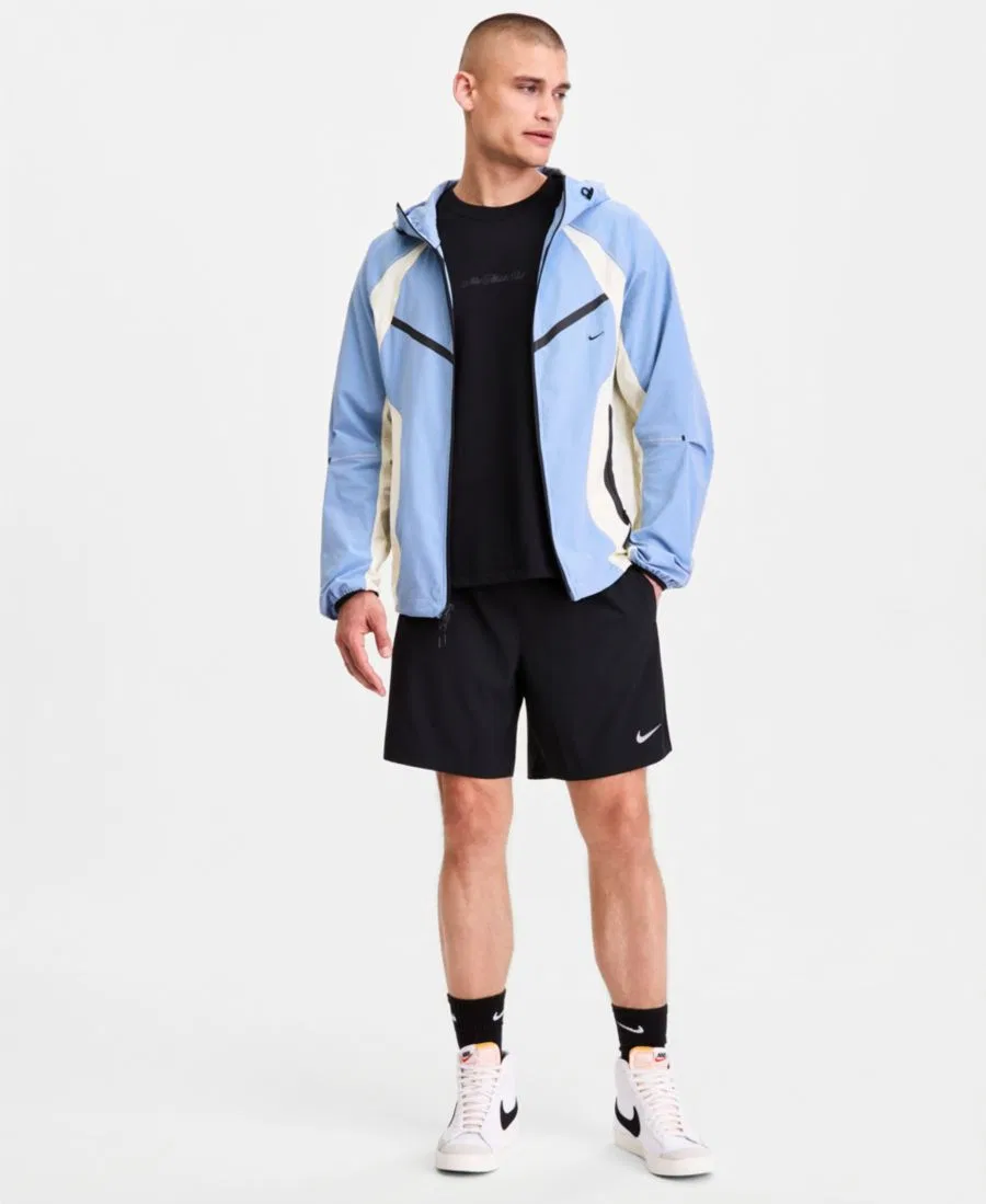 Мужская ветровка Tech Dri-FIT на молнии Nike, синий/черный — фото 4