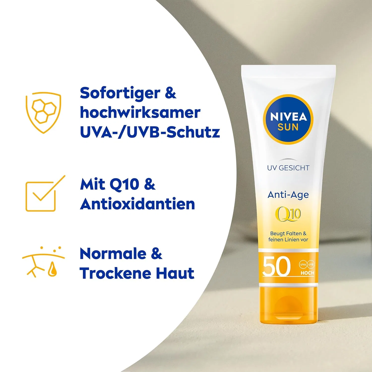 Солнцезащитный крем для лица SPF 50 «UV Face Q10 Anti-Age» от NIVEA SUN Nivea — фото 2