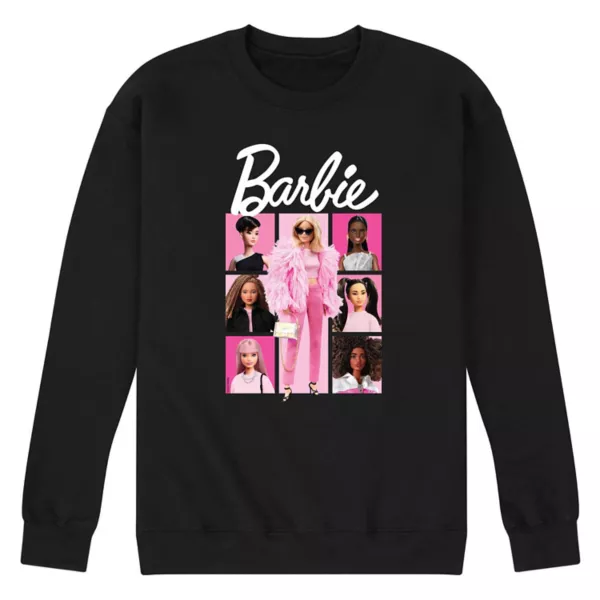 

Мужская розовая флисовая толстовка в клетку Barbie, черный