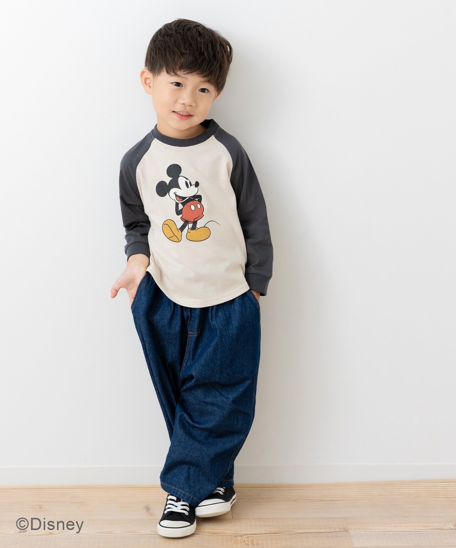 Футболка с длинным рукавом Микки Маус Disney, B Raglan/Charcoal — фото 2