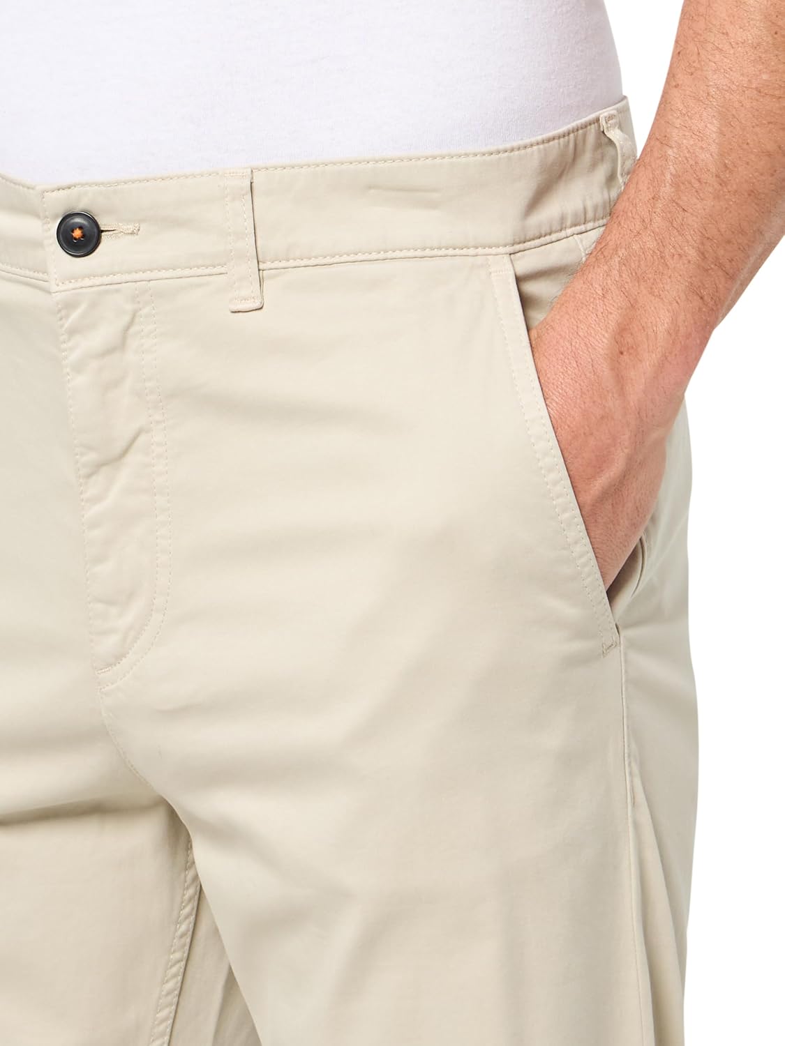 BOSS Мужские техно-твиловые чинос Regular Fit, Dessert Beige — фото 3
