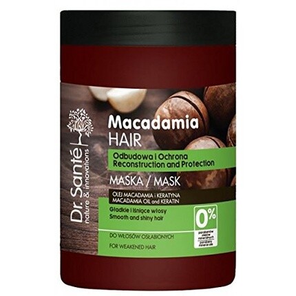 

Кератиновая маска для волос Dr. Sant Macadamia 1000мл, Dr.Sante
