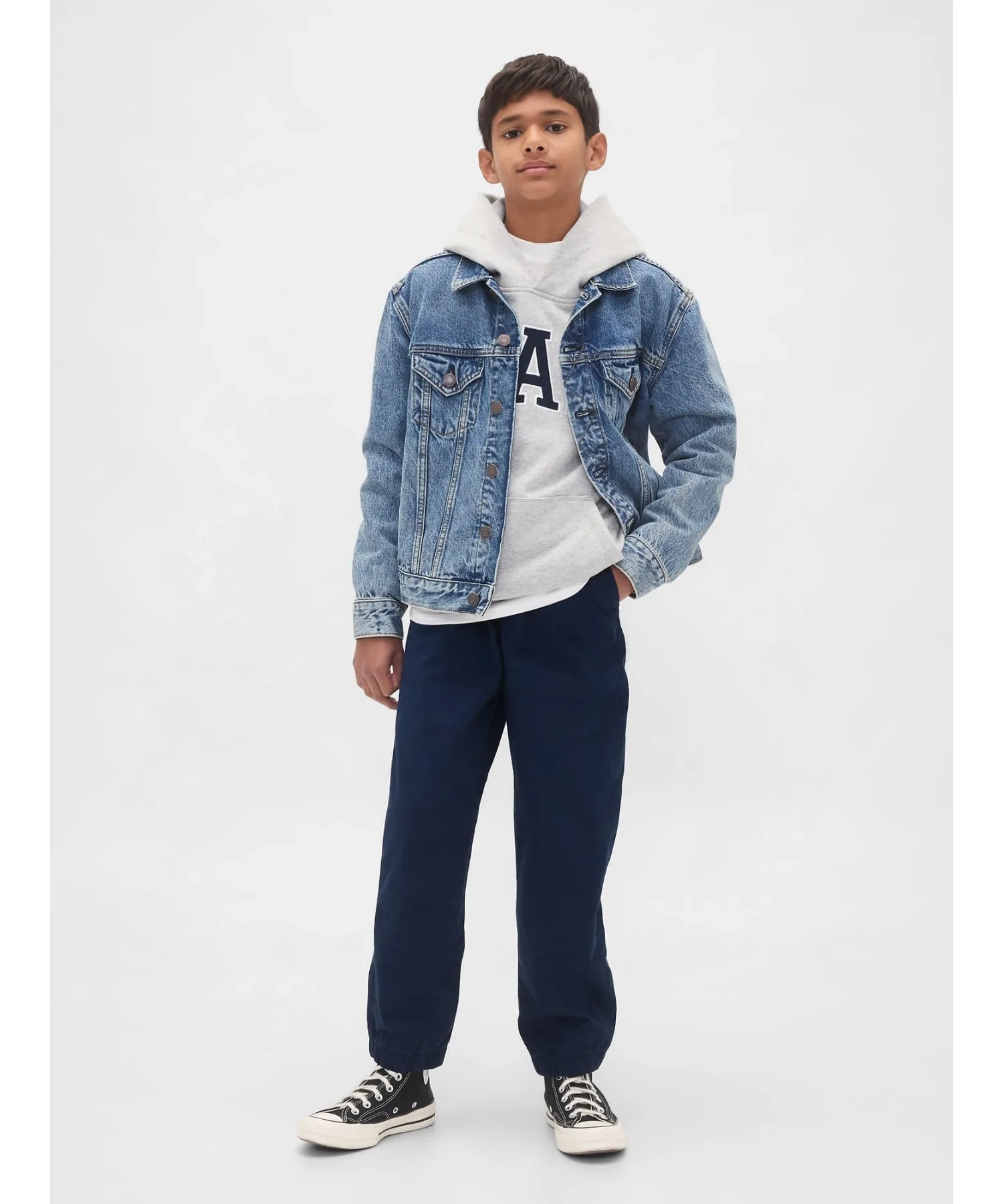 (K) Свободные повседневные спортивные штаны (детские) GAP, TAPESTRY_NAVY — фото 2