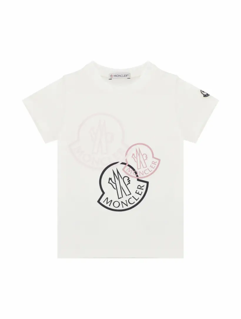 

Хлопковая футболка с логотипом Moncler, белый
