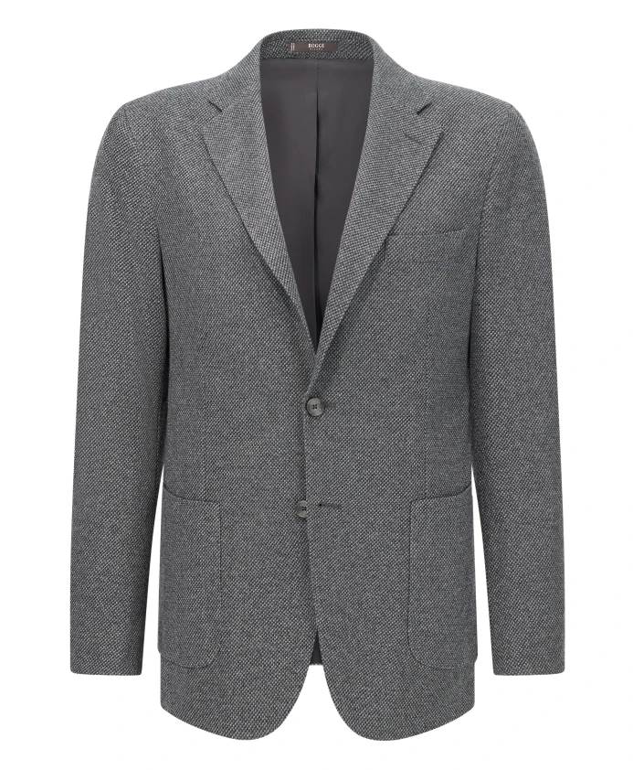 

Микро-Нарядный трикотажный блейзер из смесовой хлопковой ткани Boggi Milano, серый