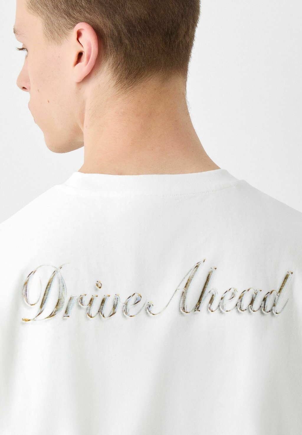 

Футболка с набивным рисунком Short Sleeve Boxy Bershka, белая