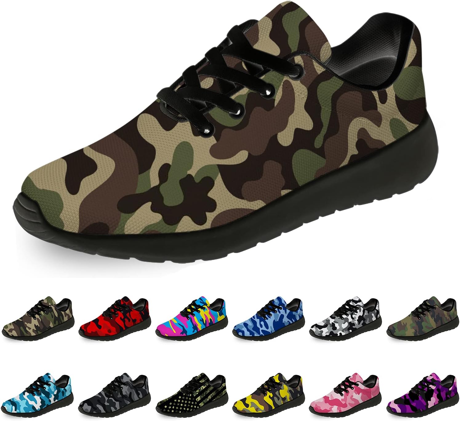

Кроссовки Horethy унисекс с камуфляжным принтом для женщин и мужчин, дышащие и легкие, для любых случаев, мультиколор