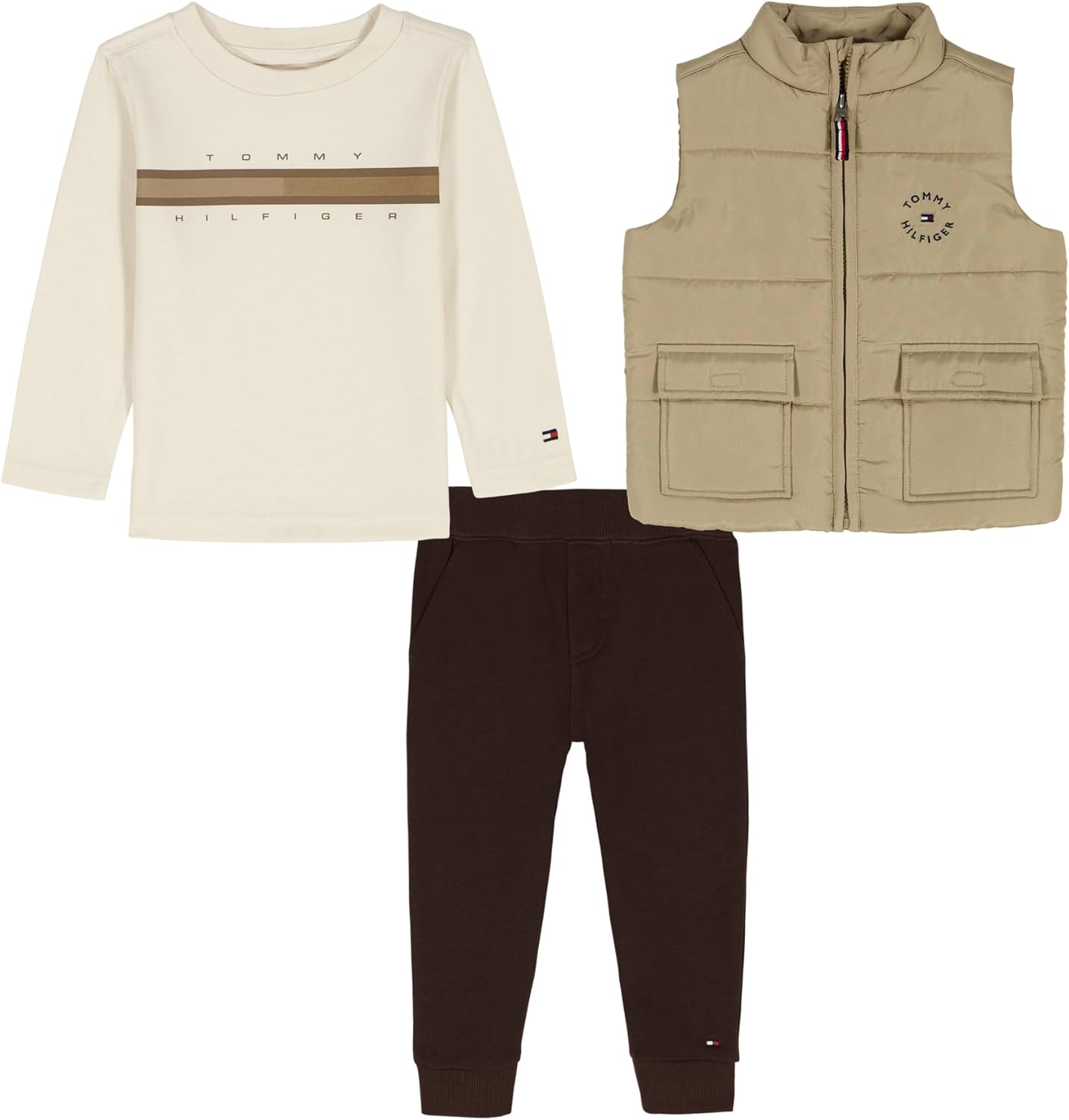 

Комплект из 3-х жилетов-фонариков Tommy Hilfiger Baby-Boys, Vanilla Ice/Peyote/Java