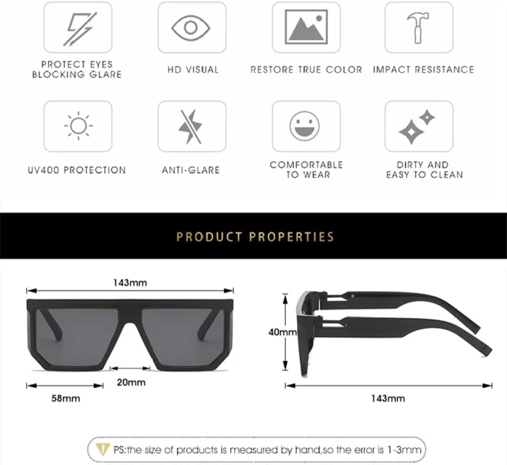 

Солнцезащитные очки LVTFCO Fashion Shield с декоративной оправой и полимерными линзами, в винтажном стиле, для повседневной носки, с защитой от УФ-излучения UV400, C4