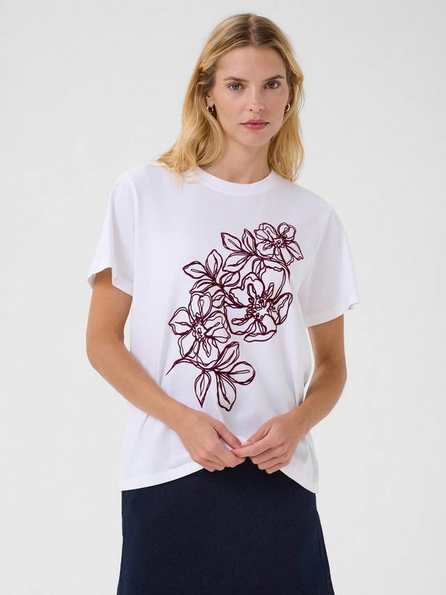 

Футболка Jamina с цветочным принтом Part Two, White/Tawny Port