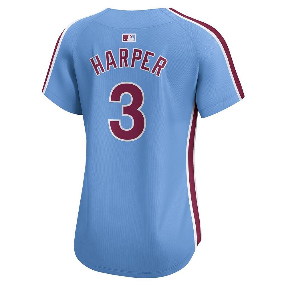 Женская джерси Nike Bryce Harper Light Blue Philadelphia Phillies Alternate Limited Player, цвет Phl Light — фото 4