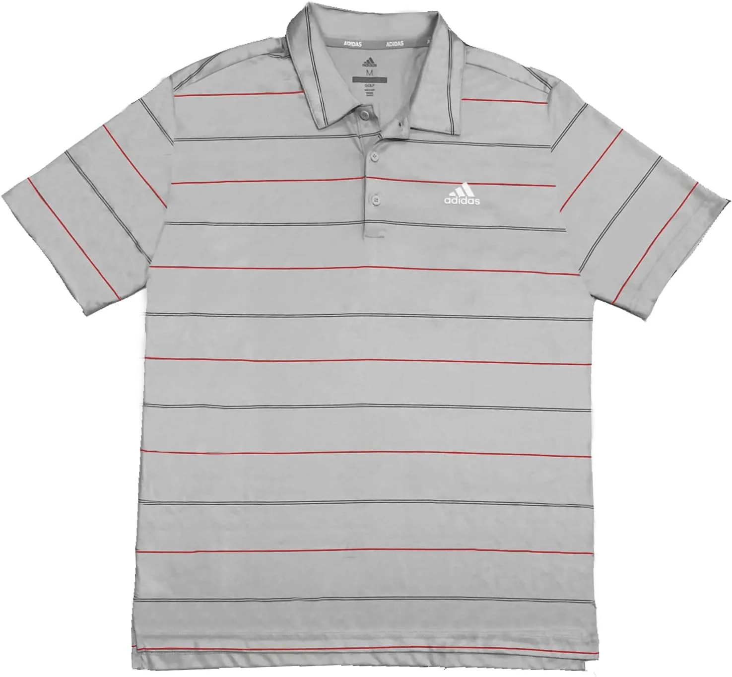 Футболка-поло Adidas Ultimate365 Pencil Stripe, серый/красный