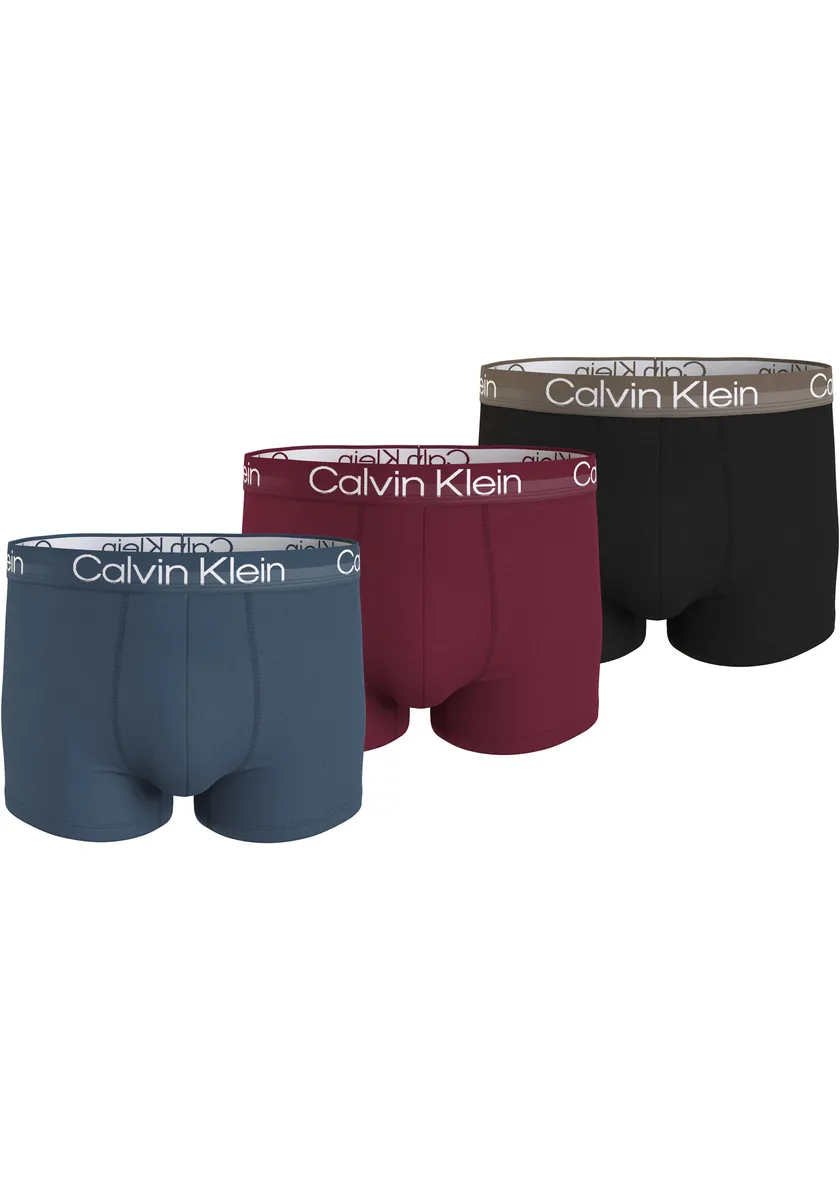 

Calvin Klein Underwear Trunk (3 шт. в упаковке), с логотипом бренда на поясе, цвет Ind Teal, Rum Rd, Blk W Carabou Wb