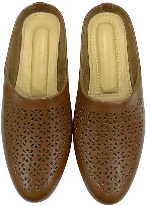 Сандалии традиционные индийские для мужчин, кремовые, Tan Mule Shoe Bazar — фото 3