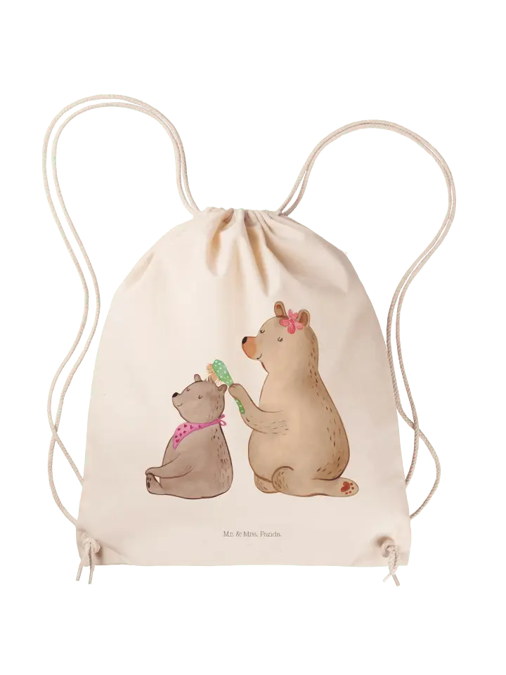 

Спортивная сумка Mr & Mrs Panda Sportbeutel Bär Kind ohne Spruch, кремовый