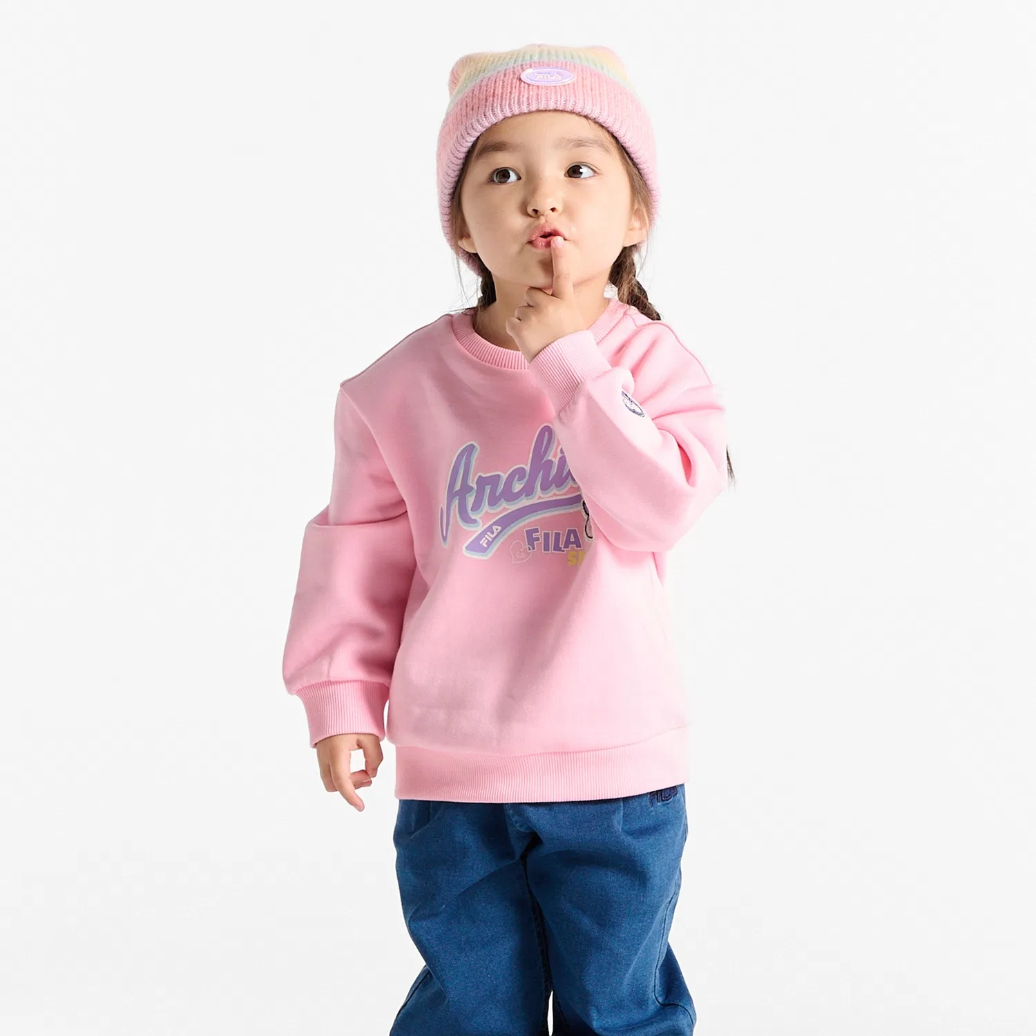 Детский свитшот с начёсом и графикой Buddy, красный, от Fila Kids