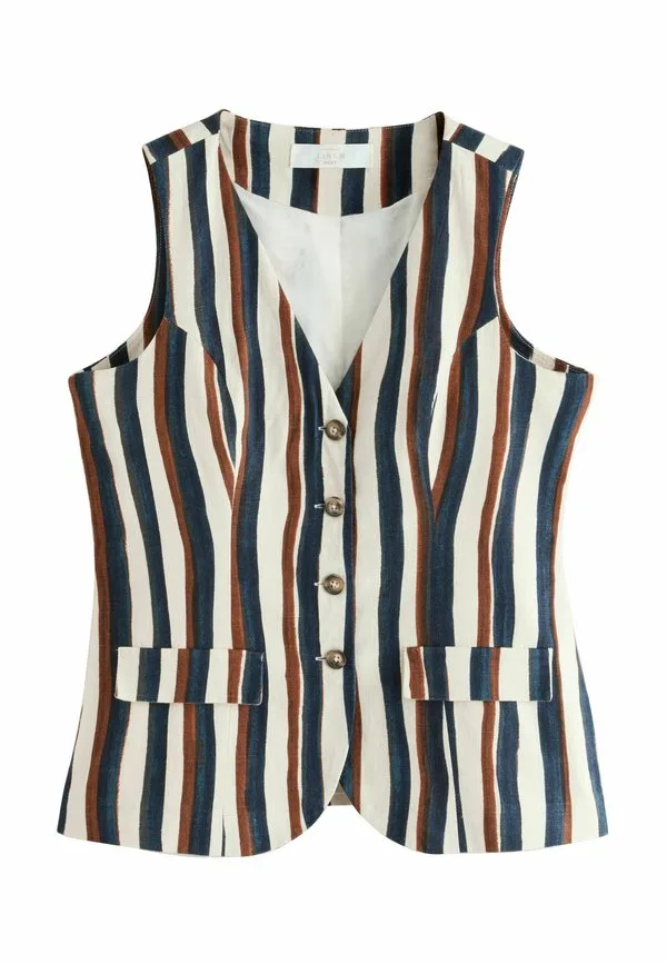 Небольшой жилет Next, Ecru Navy Brown Stripe