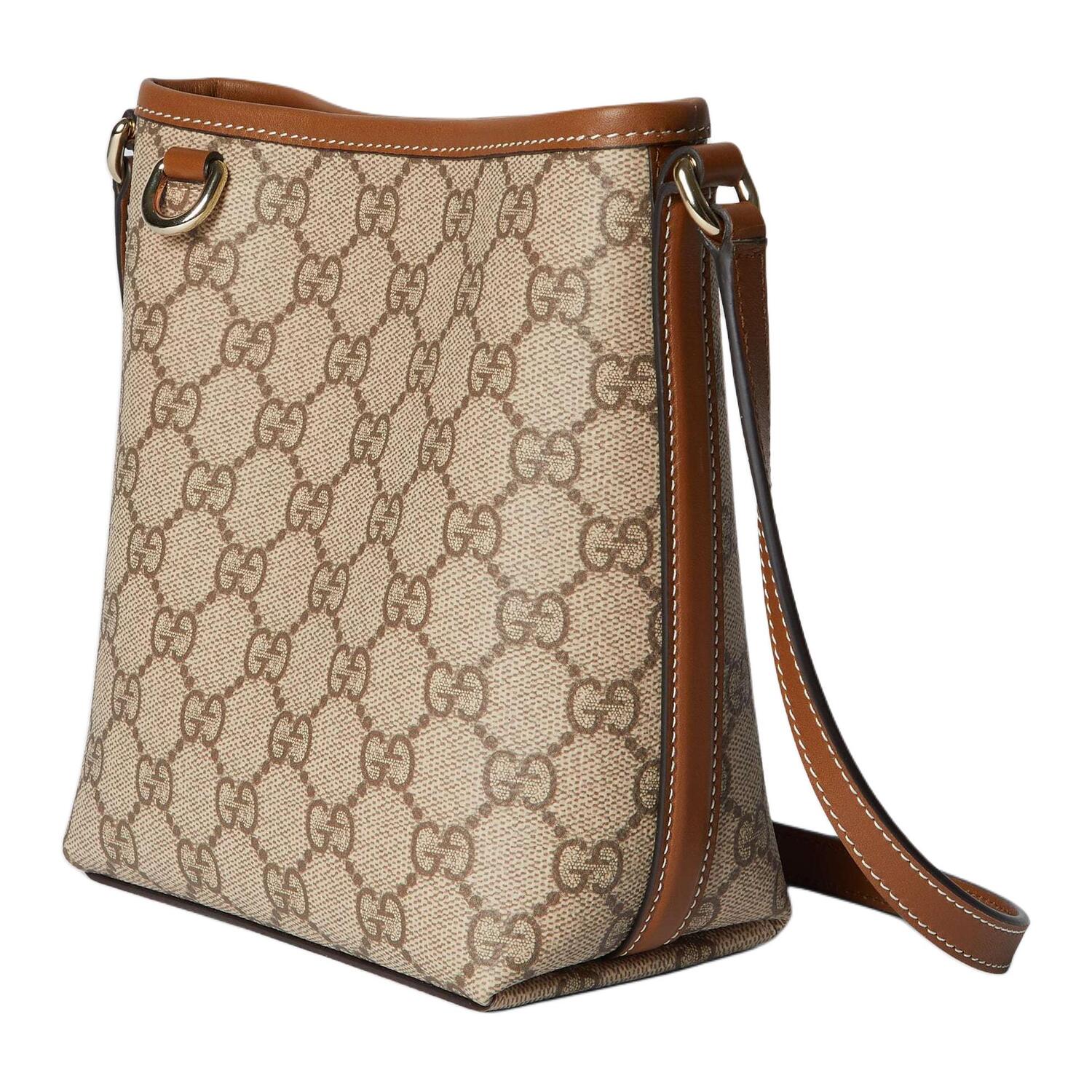 Мини-сумка-ведро GUCCI с принтом GG Emblem — фото 2
