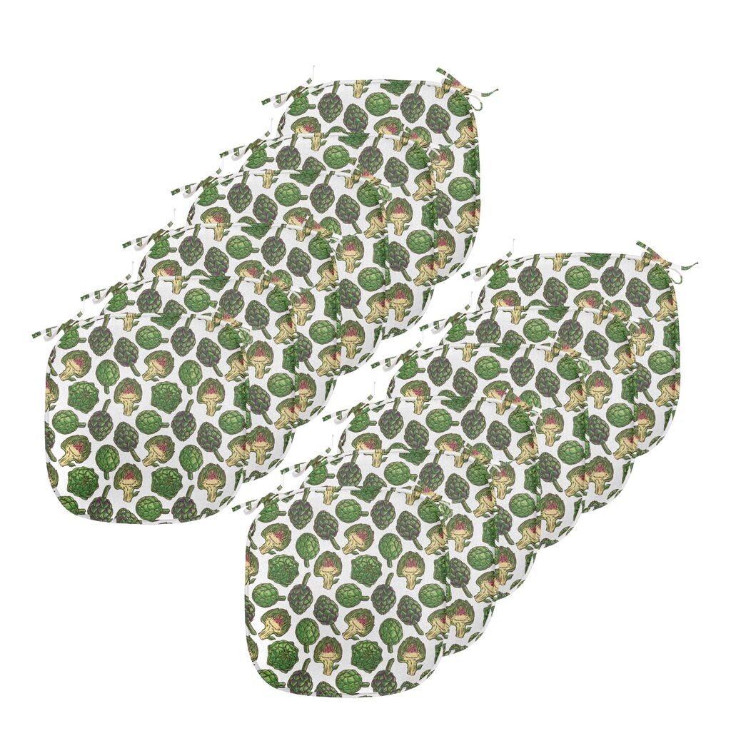 

Подушки на обеденный стул ABAKUHAUS Artichoke, натуральная декоративная водонепроницаемая подушка для здорового питания с ремнями для кухонных сидений, 40 см x 40 см — упаковка из 12 шт., цвет папоротника зеленый