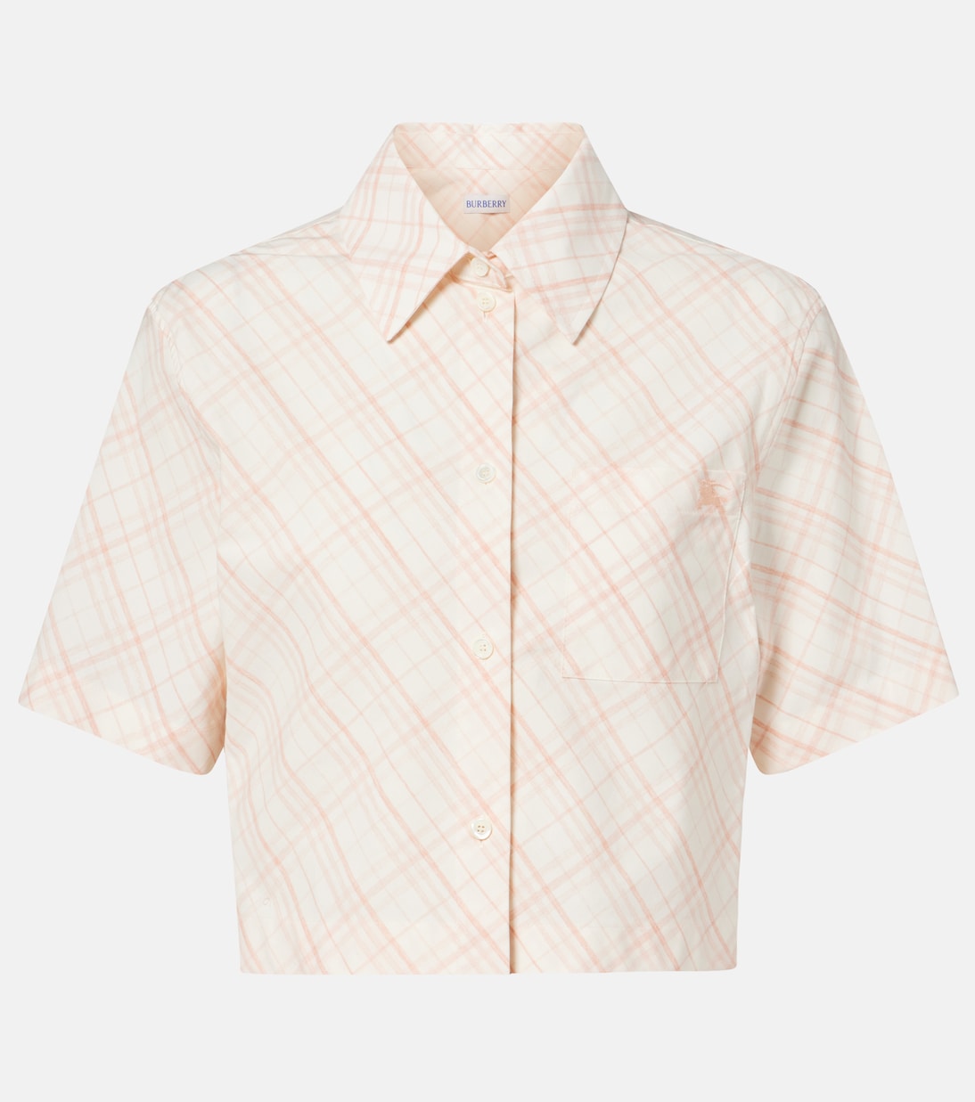 

Укороченная хлопковая рубашка в клетку Burberry Burberry, Dusky Rose Ip Check