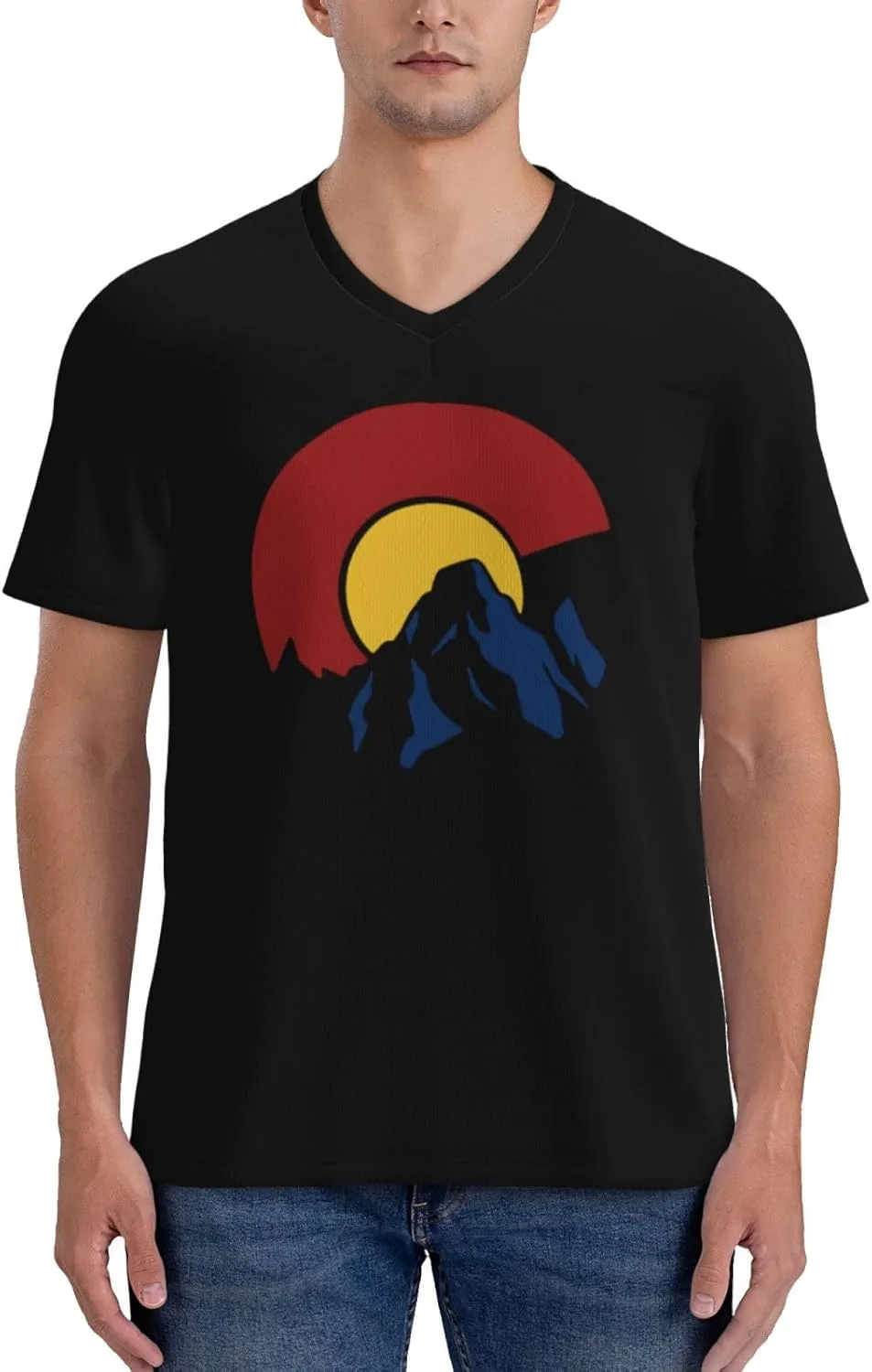 

Футболка Mountain Colorado Flag с принтом, Quick-Dry ETSDJ