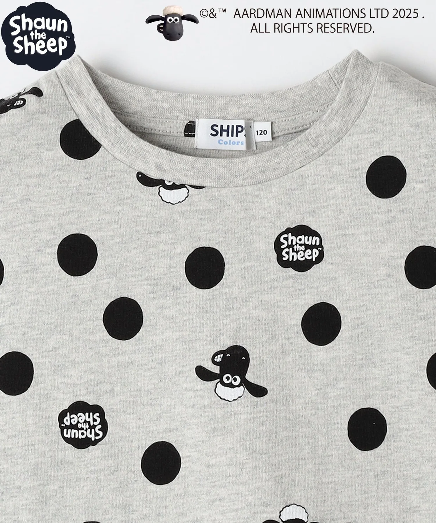 Детская футболка с принтом Shaun the Sheep SHIPS Colors серая — фото 4