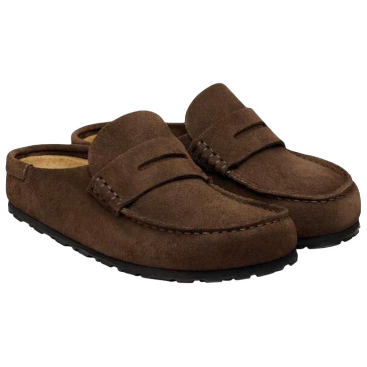 Birkenstock Naples устойчивые к истиранию закрытые тапочки Unisex Coffee Regular Loose Fit — фото 3