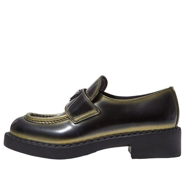 Кроссовки leather loafers 'black spray paint' Prada, черный