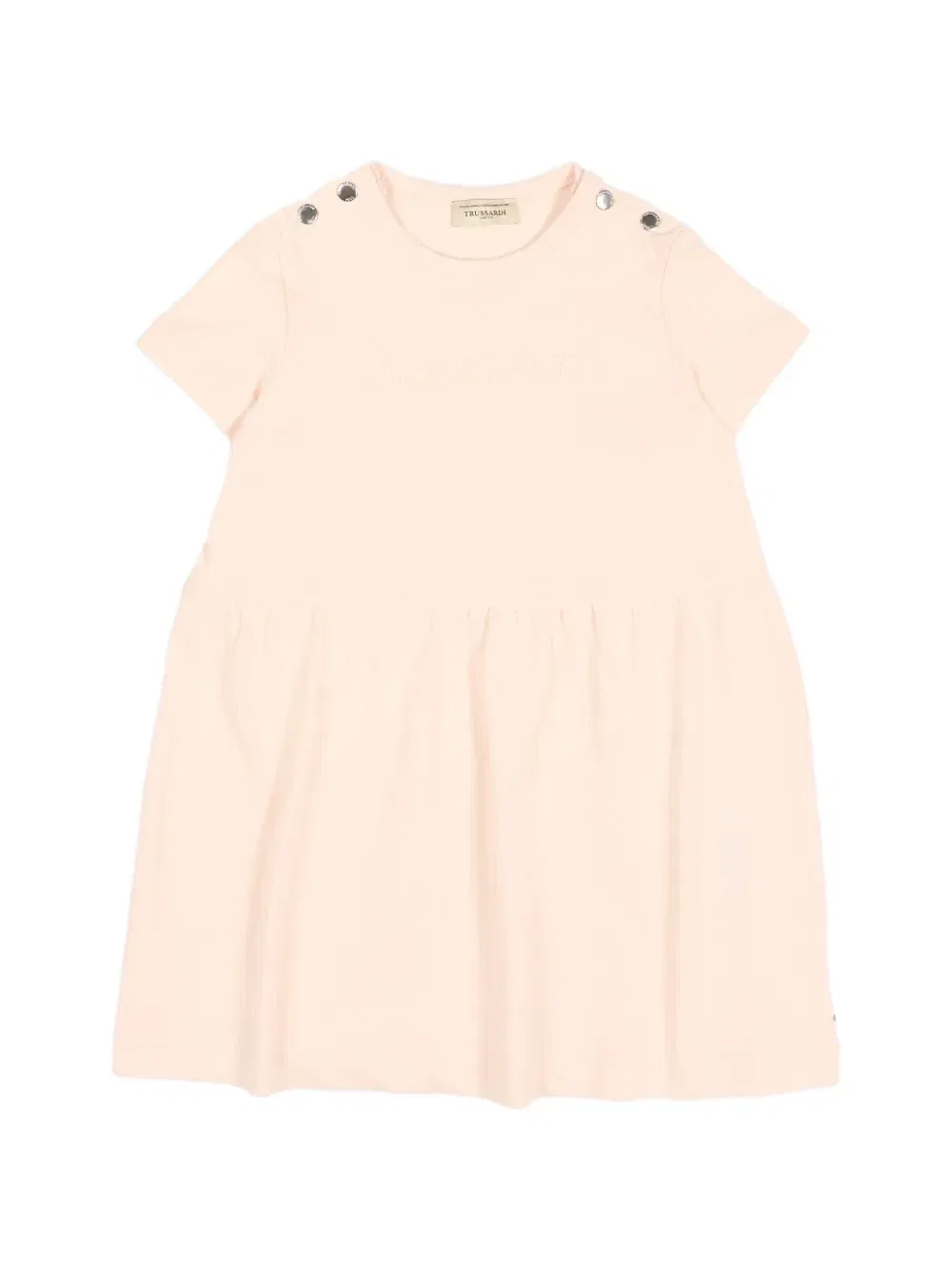 Платье с пуговицами на плечах Trussardi Junior, розовый