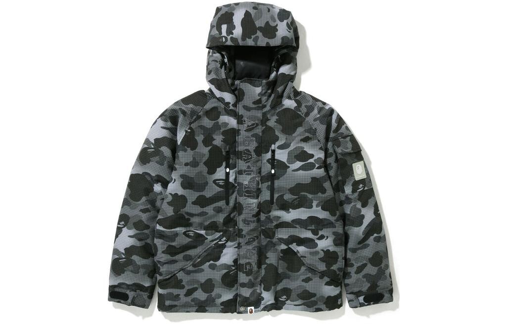 Пальто свободного кроя BAPE Grid Camo Fish Tail A Bathing Ape, фиолетовый — фото 2