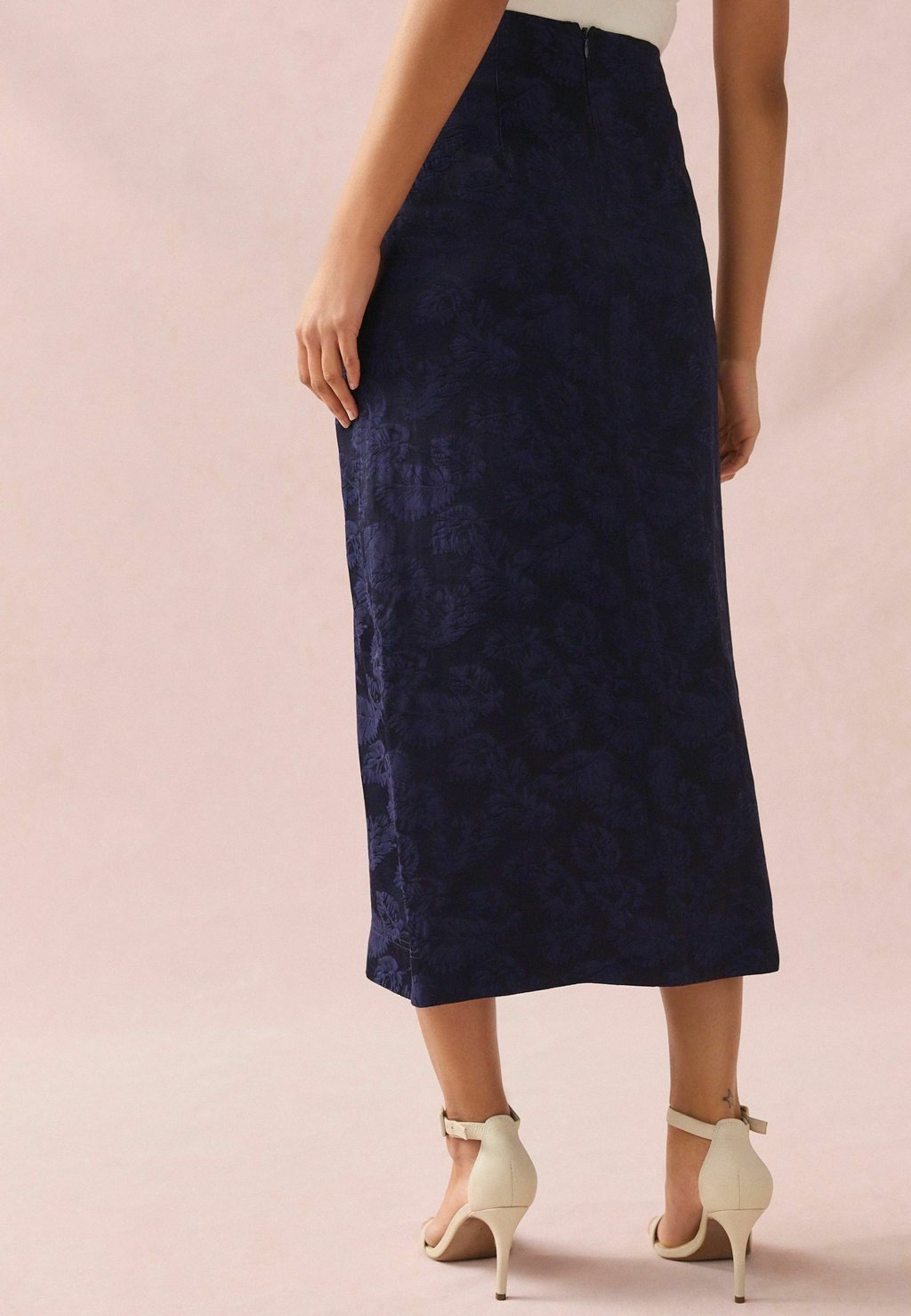 Юбка с запахом JACQUARD MIDI SARONG - A-line skirt Next, синий — фото 3