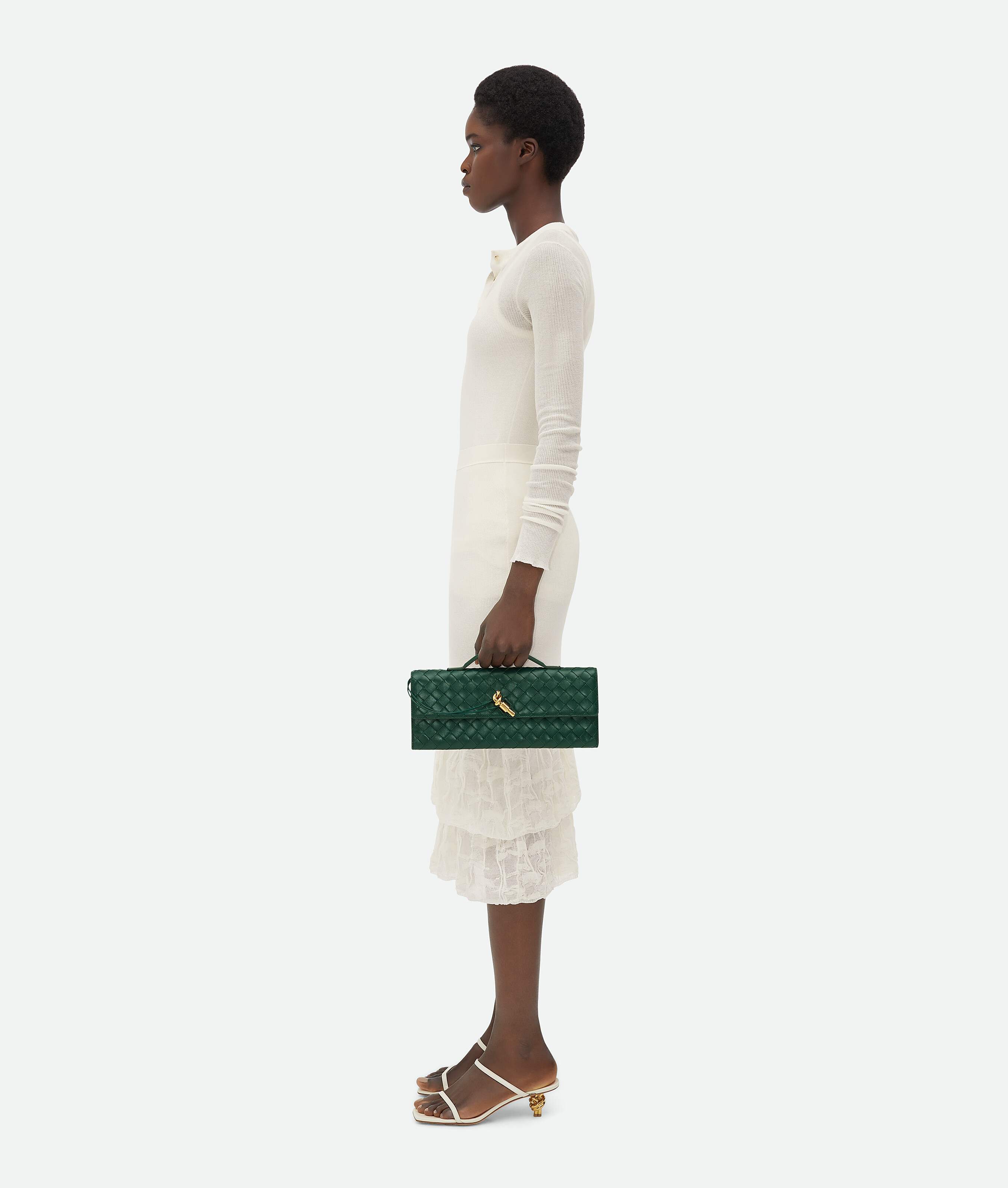 Клатч Andiamo Bottega Veneta, изумрудно-зеленый — фото 2