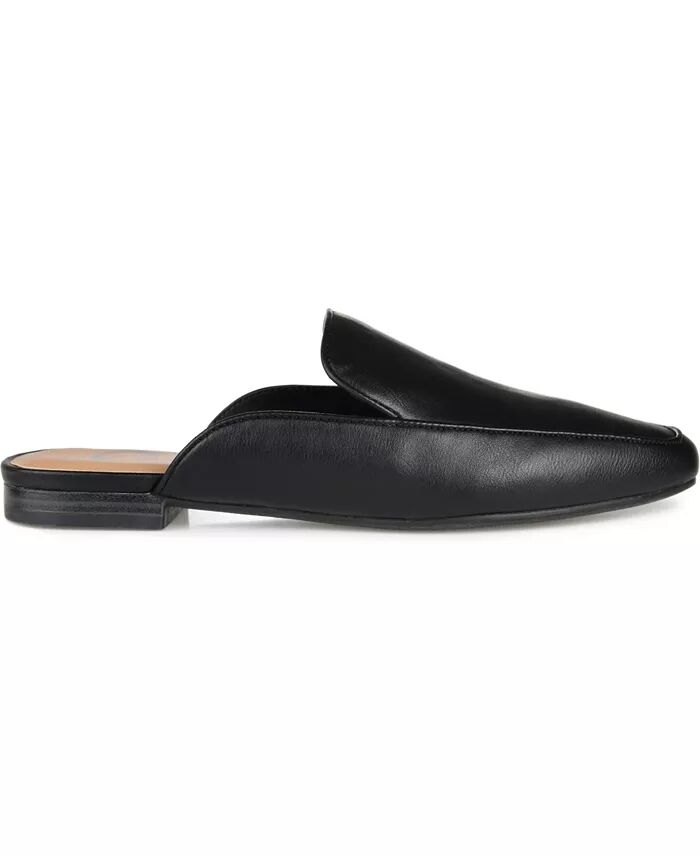 Женские туфли-мюли Akza Wide Slip On Square Toe Flats Journee Collection, черный — фото 2