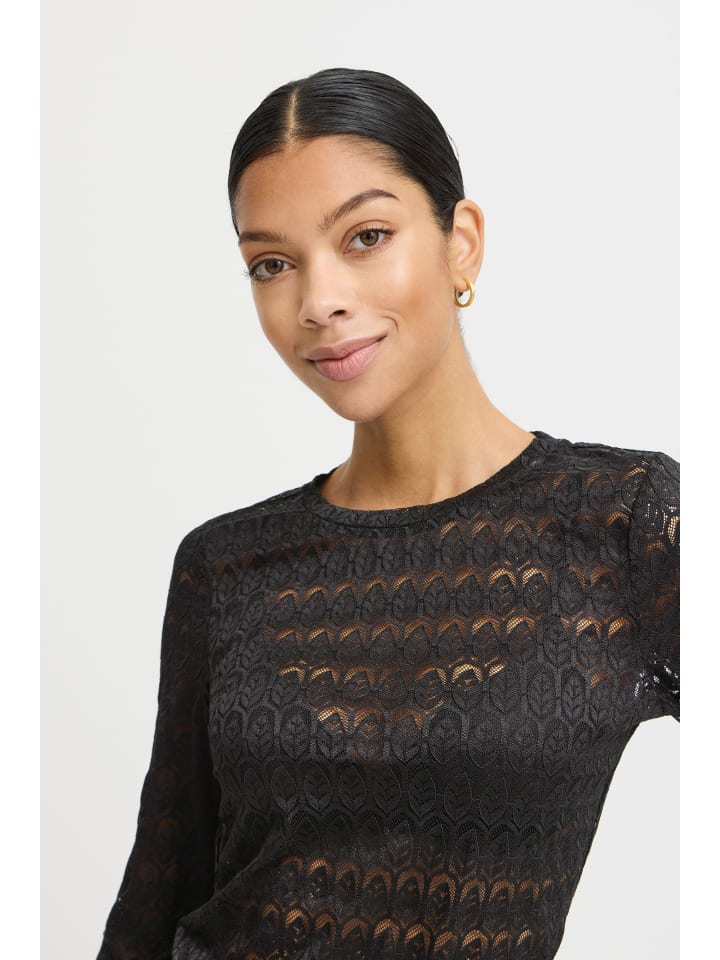 

B. young Блузка BYRUBI из трикотажа, приталенного кроя, черного цвета