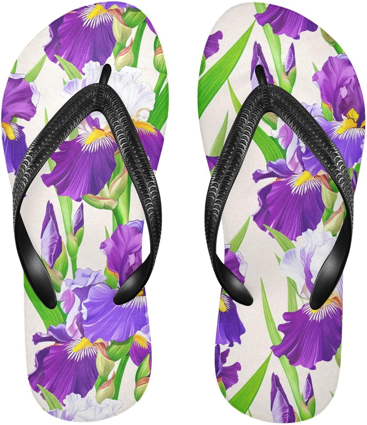 

Шлепанцы с рисунком фиолетовых ирисов, пляжные сандалии-вьетнамки, резинескользящие летние тапочки для ходьбы, обувь для женщин и мужчин Sinestour