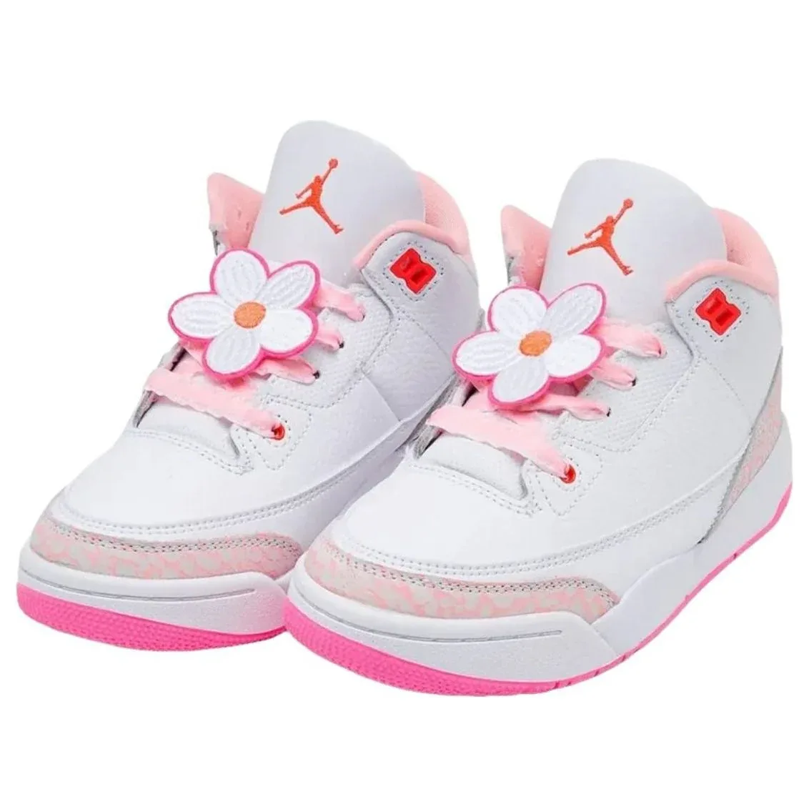 Кроссовки (GS) Air Jordan 3 'Spring Flowers', белый — фото 2