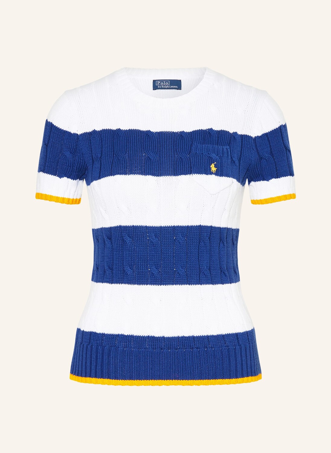 

Трикотажная рубашка POLO RALPH LAUREN, белый/темно-синий/темно-желтый