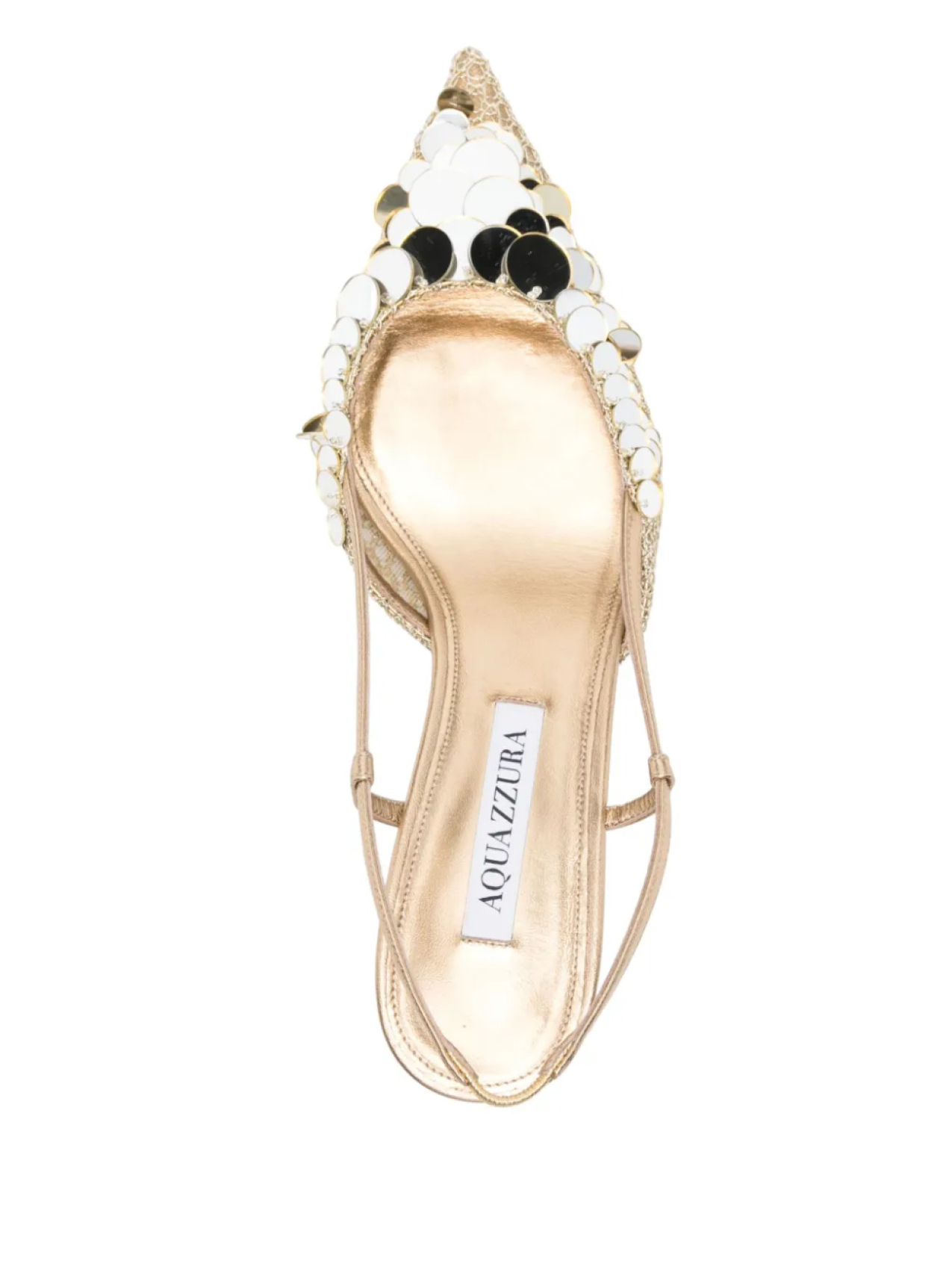 Aquazzura туфли Can Can 50 с ремешком на пятке, золотой — фото 4