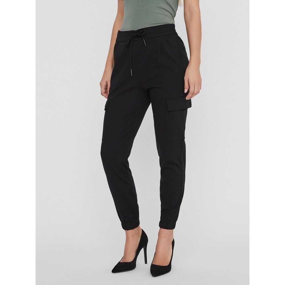 

Брюки Vero Moda Eva Mid Waist Cargo, черный