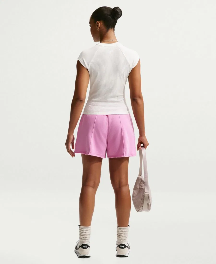 Женские шорты средней посадки из французского махрового трикотажа Nike — фото 4
