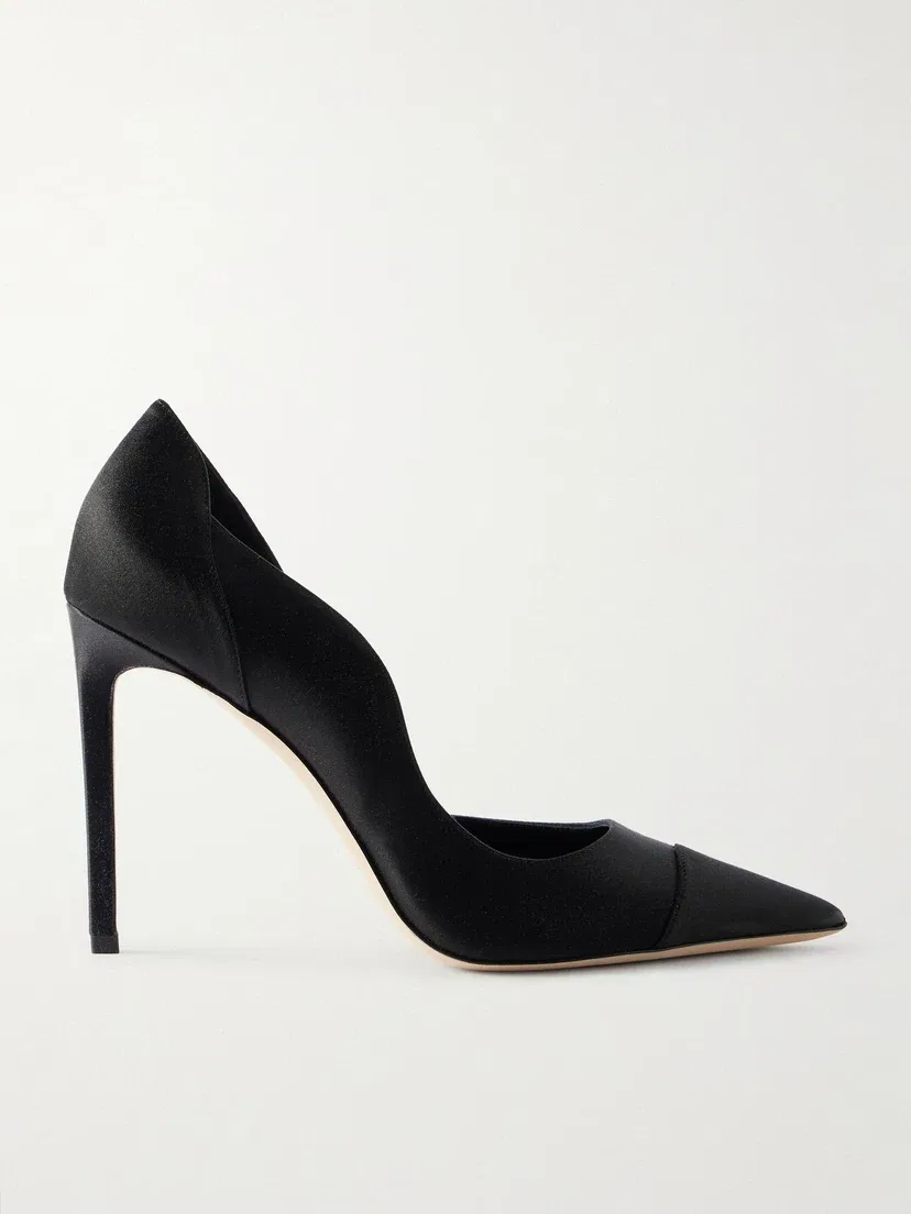 Атласные туфли-лодочки Брижит 100 JIMMY CHOO, черный