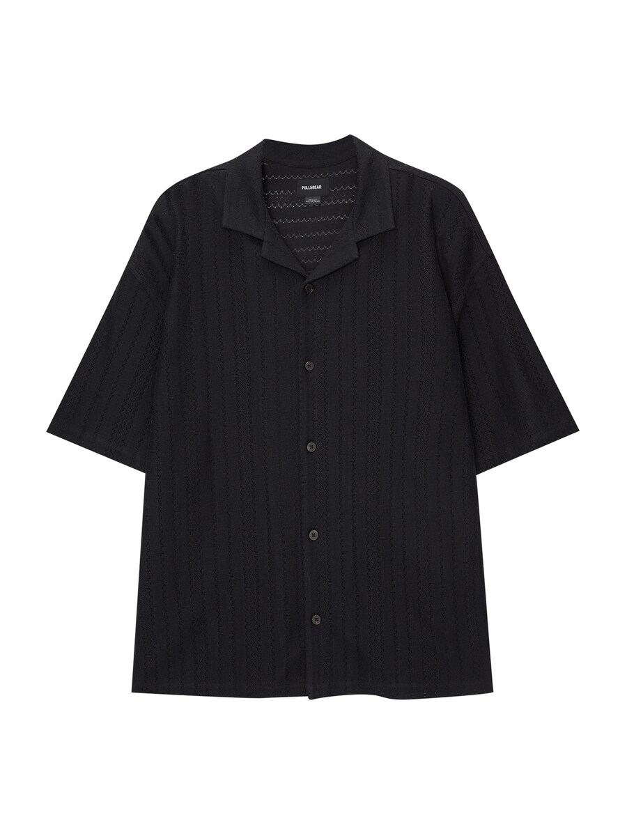 

Повседневная рубашка Pull&Bear Comfort fit Button Up Shirt, черный