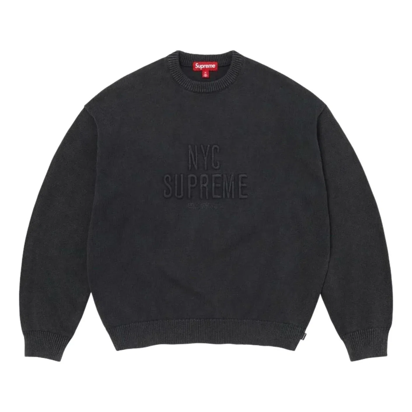 Свитер Supreme SS26 Overdyed Raised Sweater 'Black' SUP-SS26-217-BLK, черный