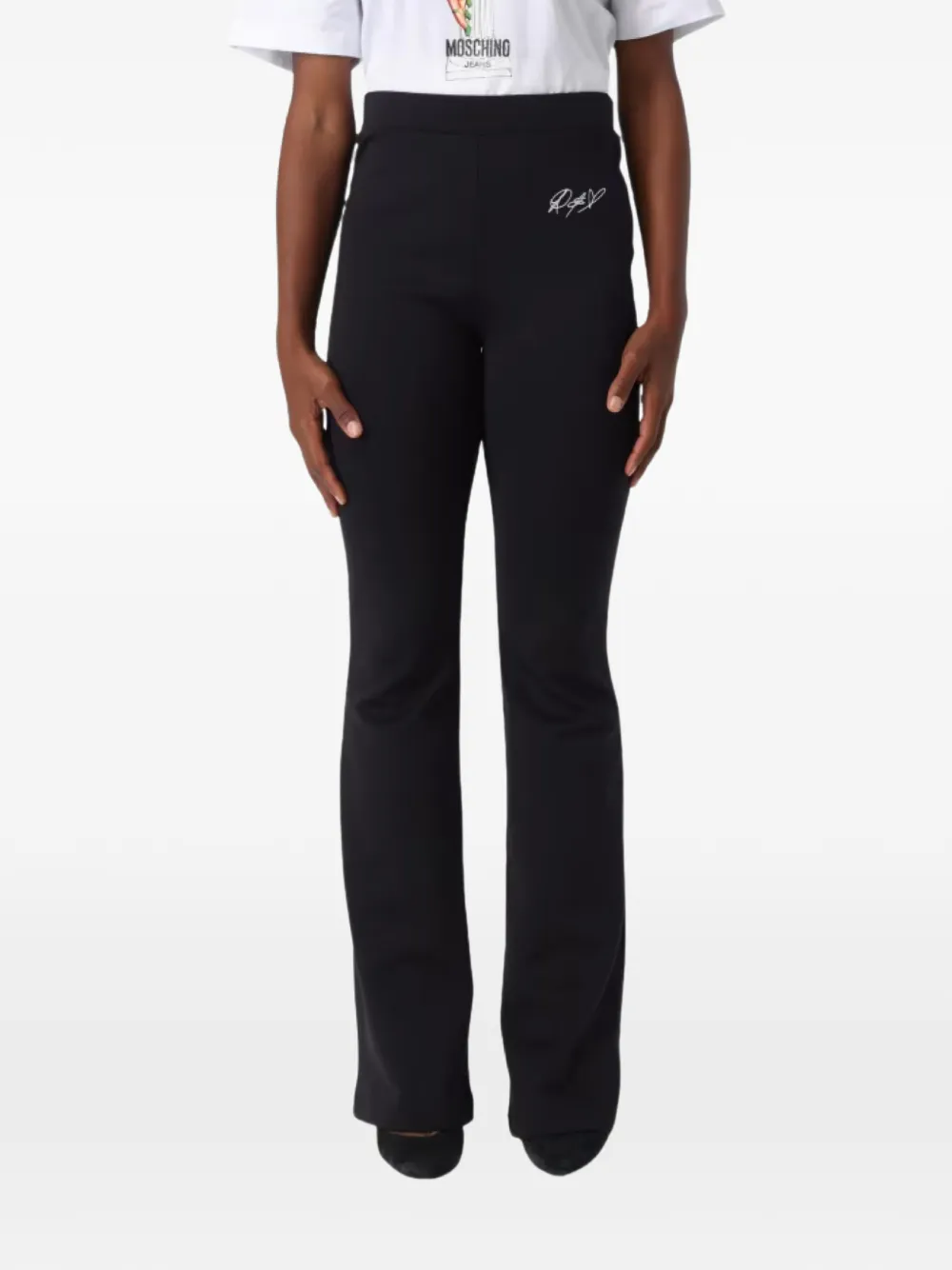 

Фирменные расклешенные брюки MOSCHINO JEANS, черный