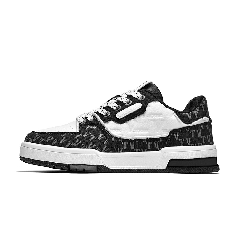 Кроссовки V-TOXSEIE Skateboarding Shoes Unisex Mid-top White, черный