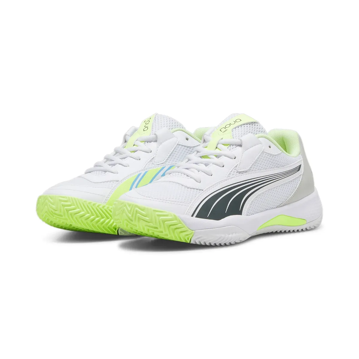 

Обувь для весла PUMA "NOVA COURT", цвет Puma White-Luminous Blue-Fizzy Apple-Shadow Gray