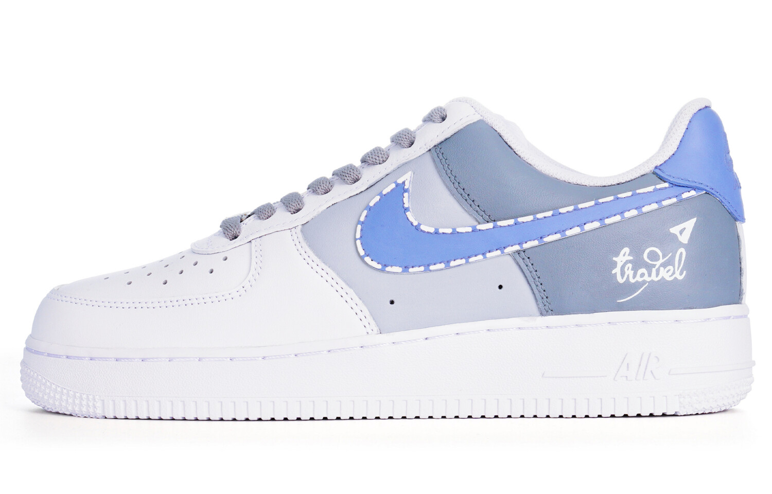 

Кроссовки Nike Air Force 1 Skateboard Shoes Men Low-Top White Gray/Blue