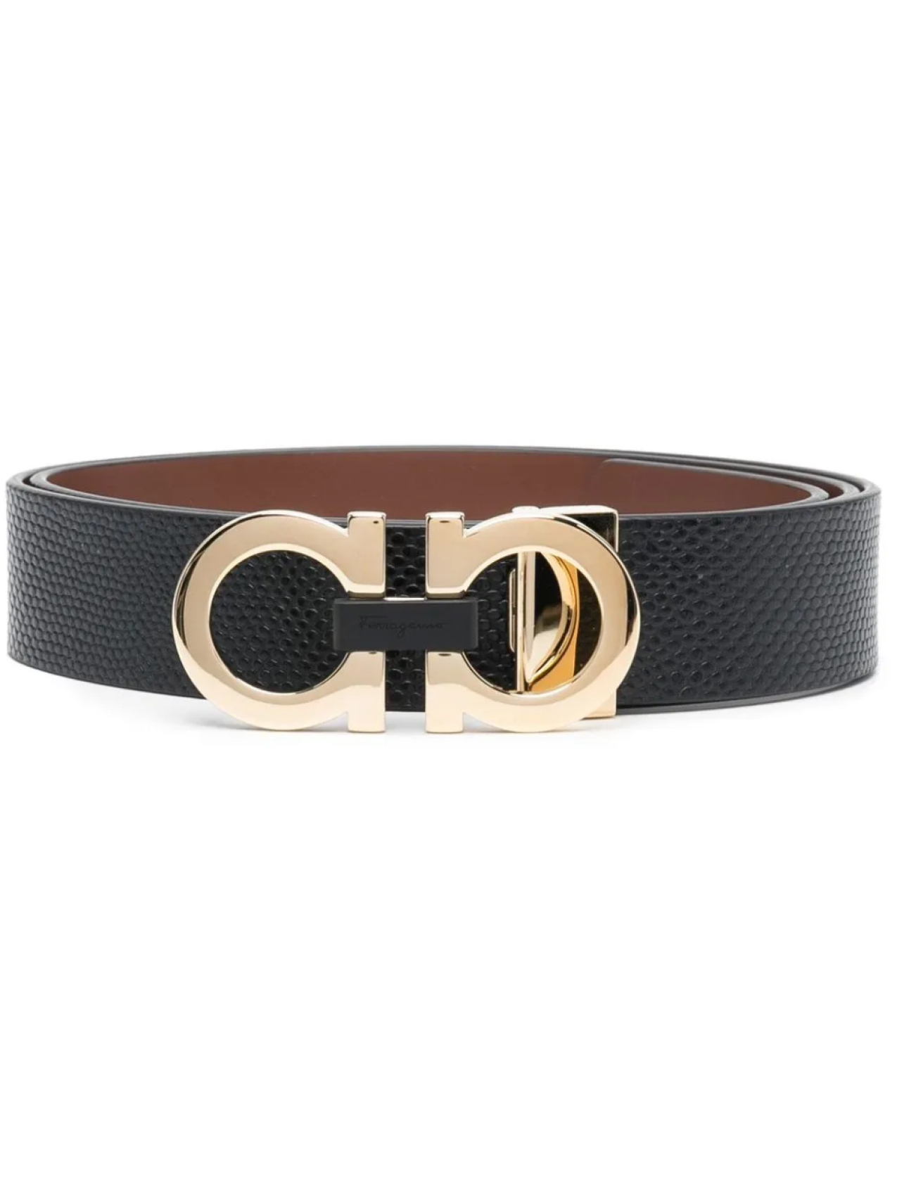 

Ferragamo ремень с металлическим декором, черный